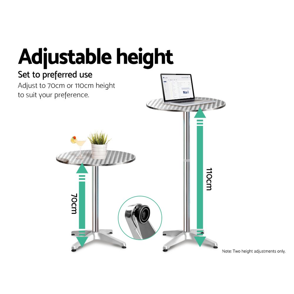 Gardeon 3 Piece Round Adjustable Bar Set view 5