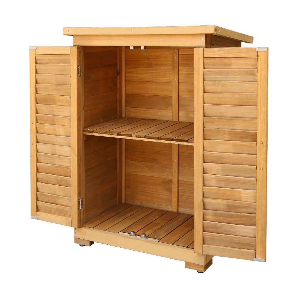Gardeon Portable Wooden Storage Cabinet Adjustable Shelf view 3