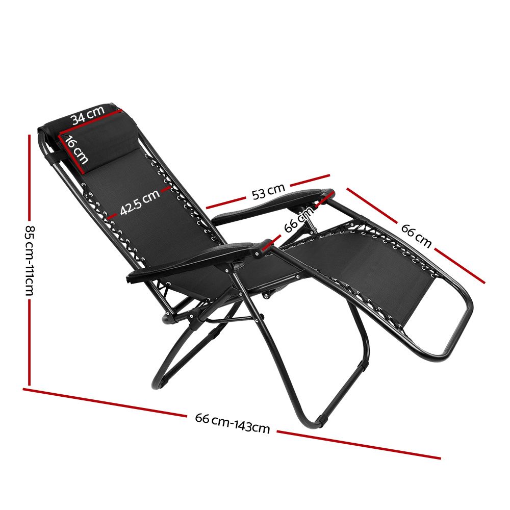 Gardeon Zero Gravity Chair Adjustable Recliner Folding view 2