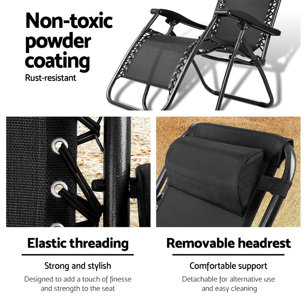 Gardeon Zero Gravity Chair Adjustable Recliner Folding view 5