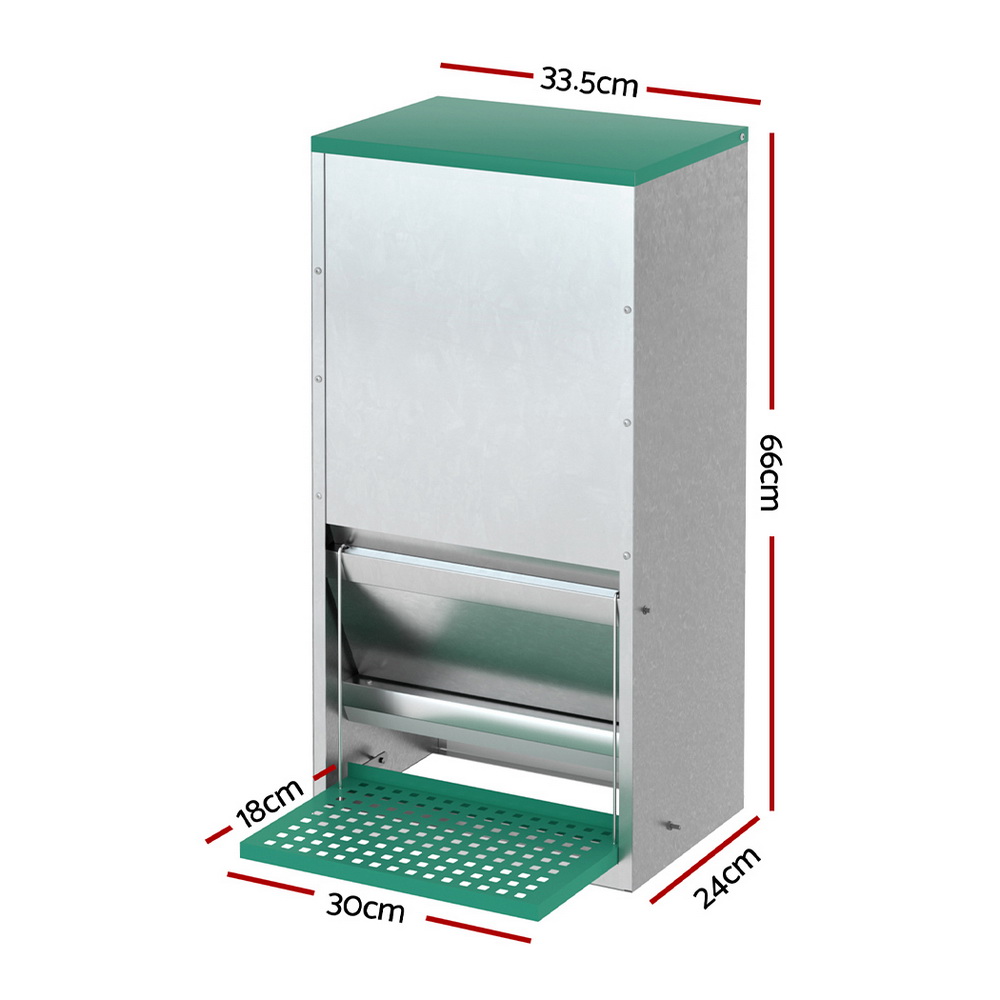 Giantz Treadle Chicken Feeder Self Opening Steel view 2