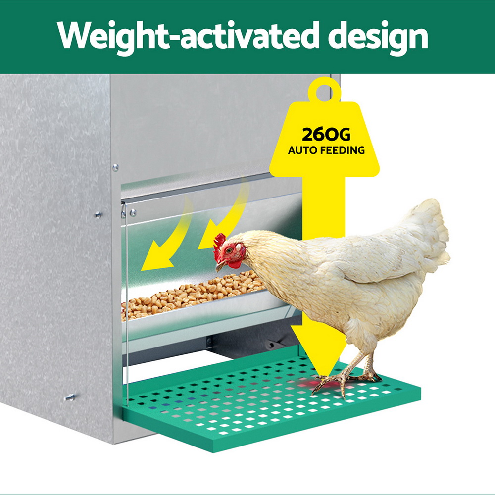 Giantz Treadle Chicken Feeder Self Opening Steel view 5