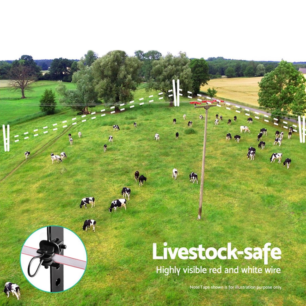 Giantz Electric Fence Polytape 400m Red and White view 4