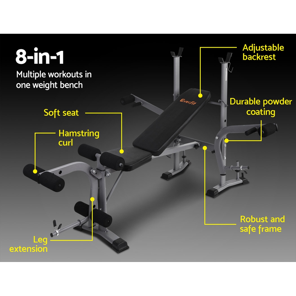 Everfit Weight Bench 8-in-1 Adjustable Station 200kg view 3