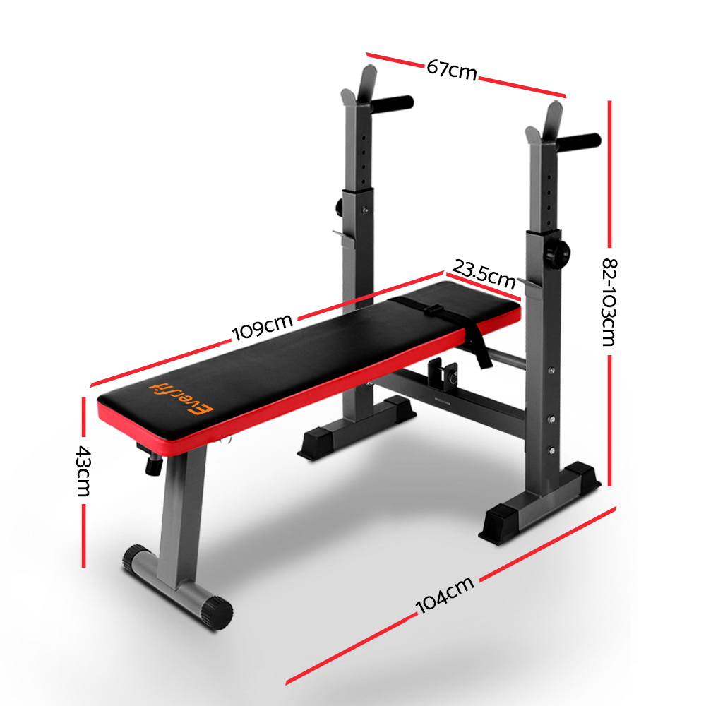 Everfit Weight Bench with Squat Rack Decline 200kg view 2