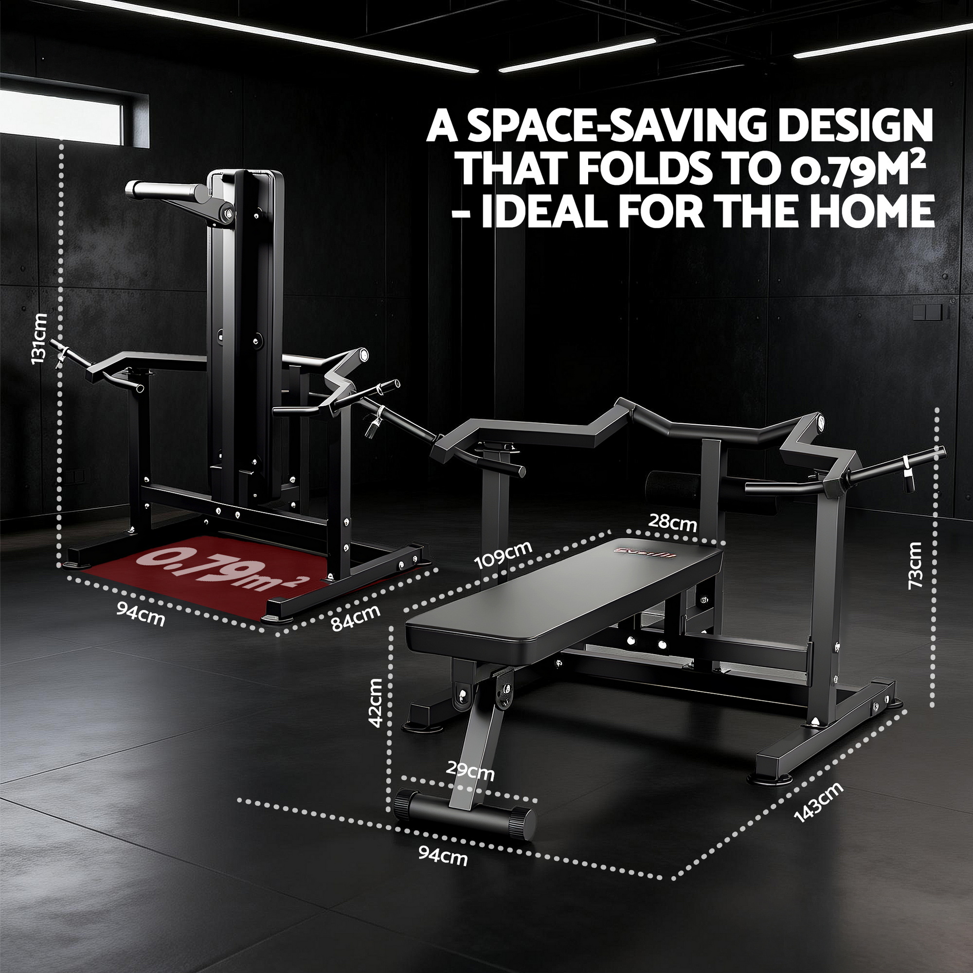 Everfit Folding Chest Press Machine with Independent Arms view 3