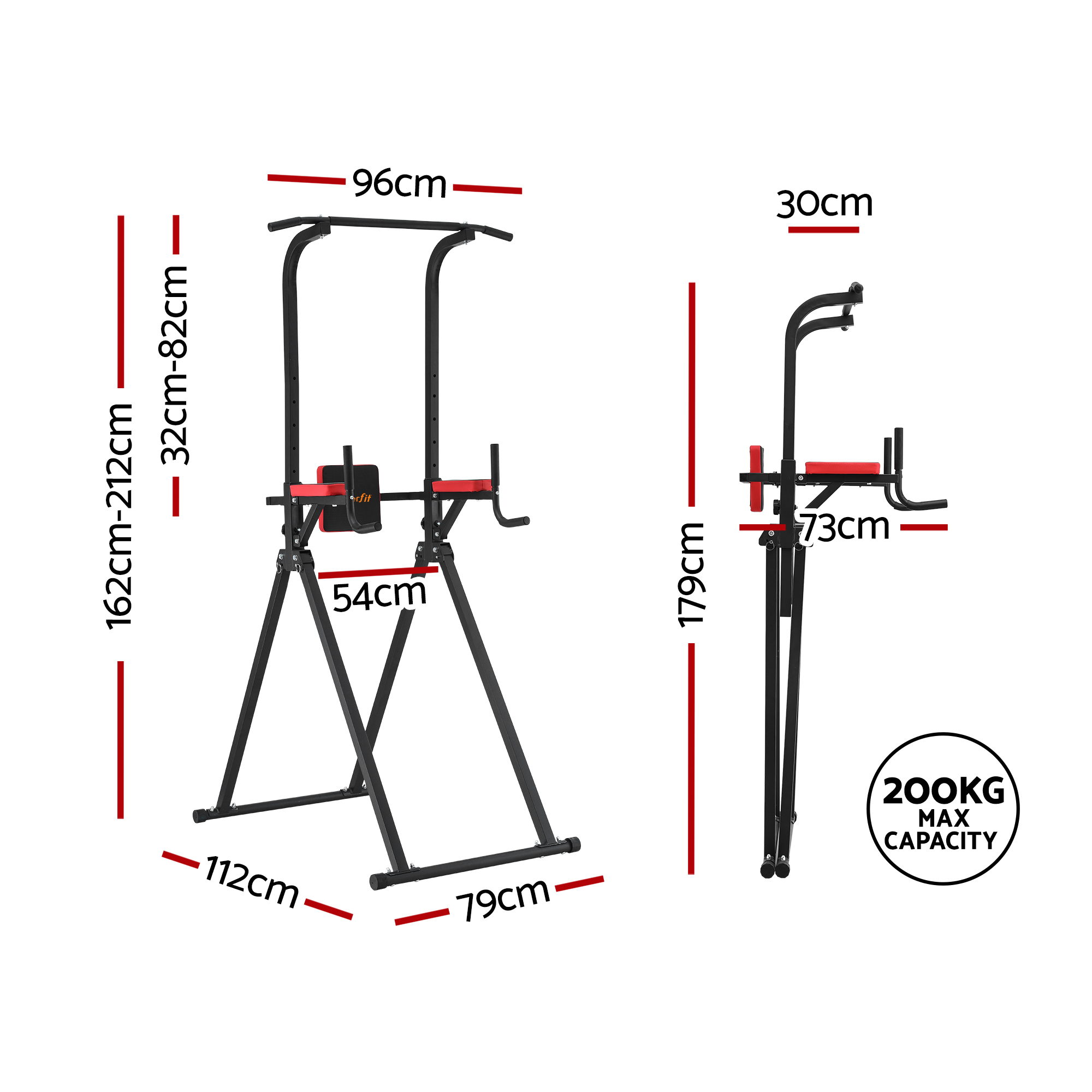 Everfit Folding Chin Up Tower with Pull Up Station view 2
