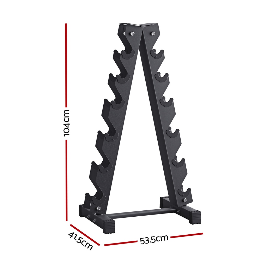 Everfit Dumbbell Rack A-Frame Storage, 4 or 6 Tier view 2