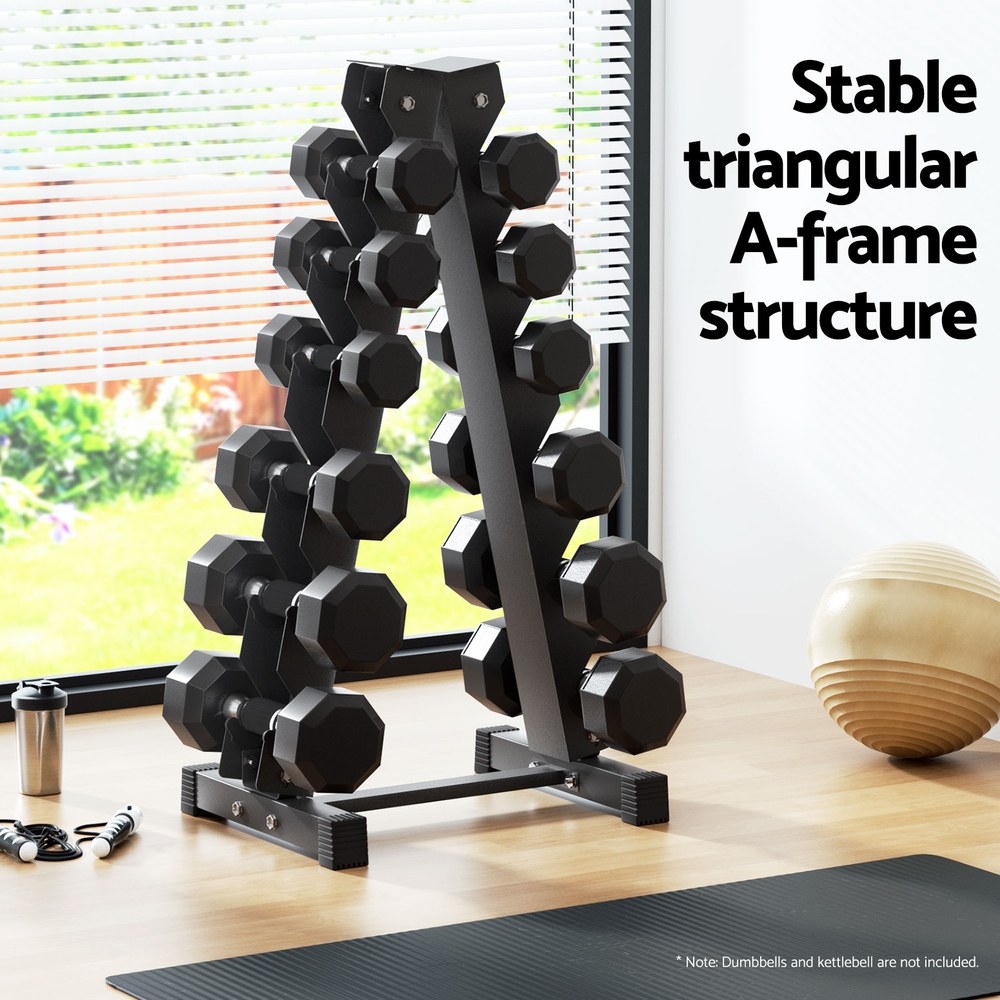 Everfit Dumbbell Rack A-Frame Storage, 4 or 6 Tier view 4