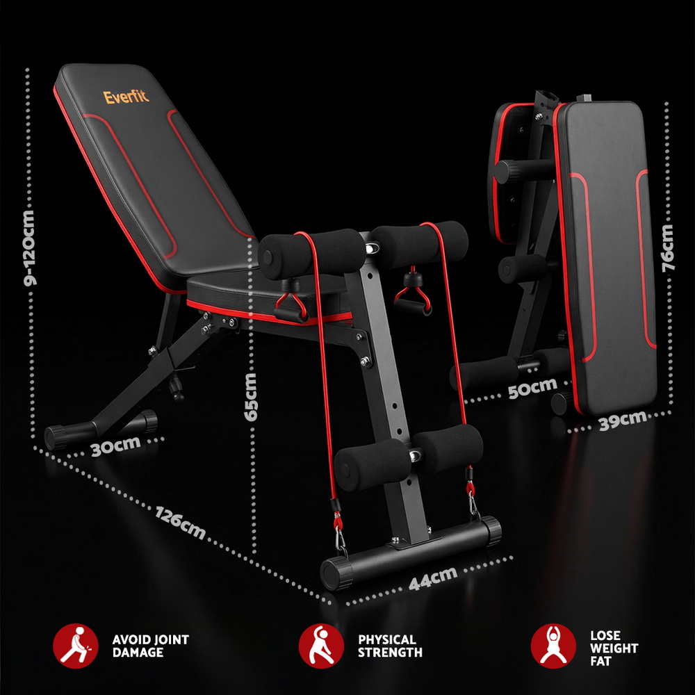 Everfit Adjustable FID Bench 6-Position Backrest 150kg view 3