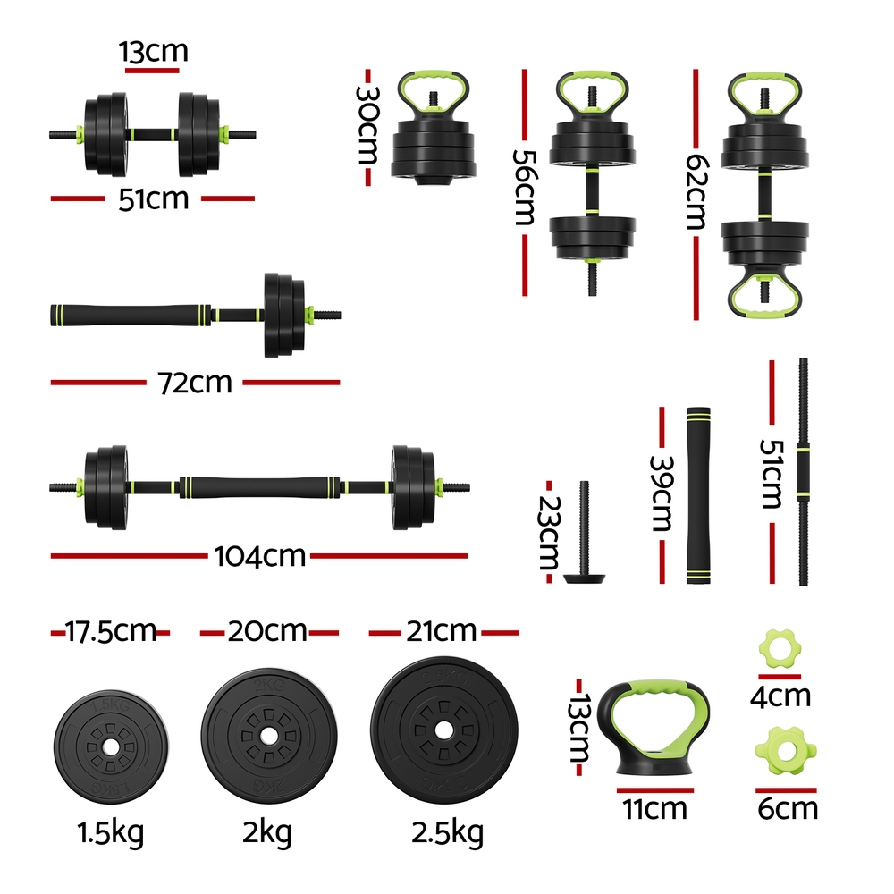 Everfit Adjustable Dumbbells Set 7-in-1 Weights, 25-40kg view 2