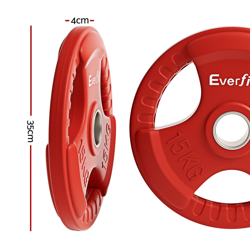 Everfit Olympic Weight Plates Set Pair Cast Iron view 2