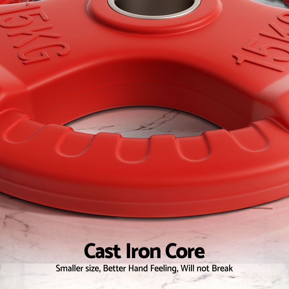 Everfit Olympic Weight Plates Set Pair Cast Iron view 5