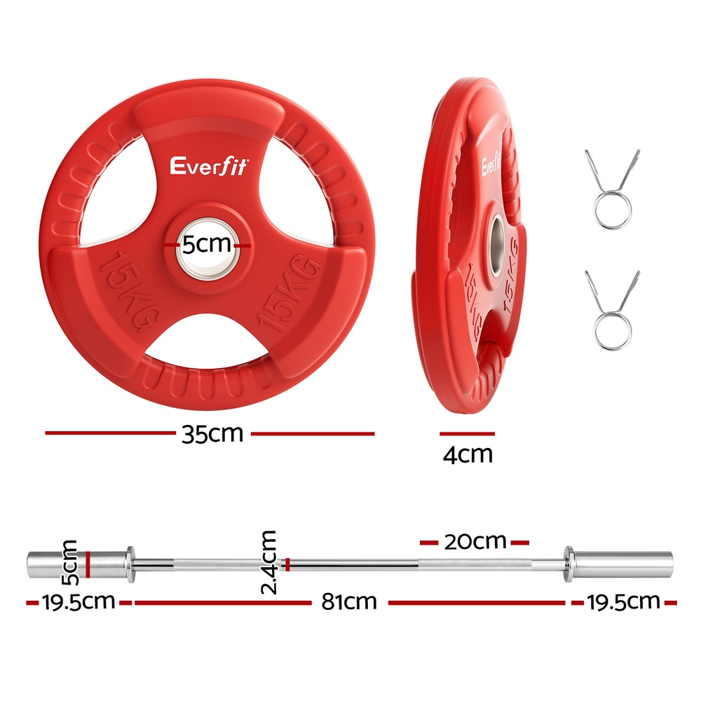 Everfit Dumbbell Barbell Plate Set for Home Gym, 16-46kg view 2