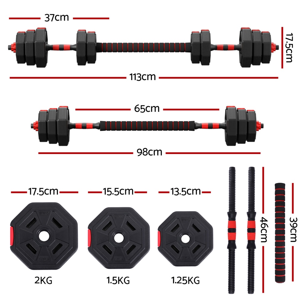 Everfit Adjustable Dumbbell Barbell Set 4-in-1, 20-40kg view 2