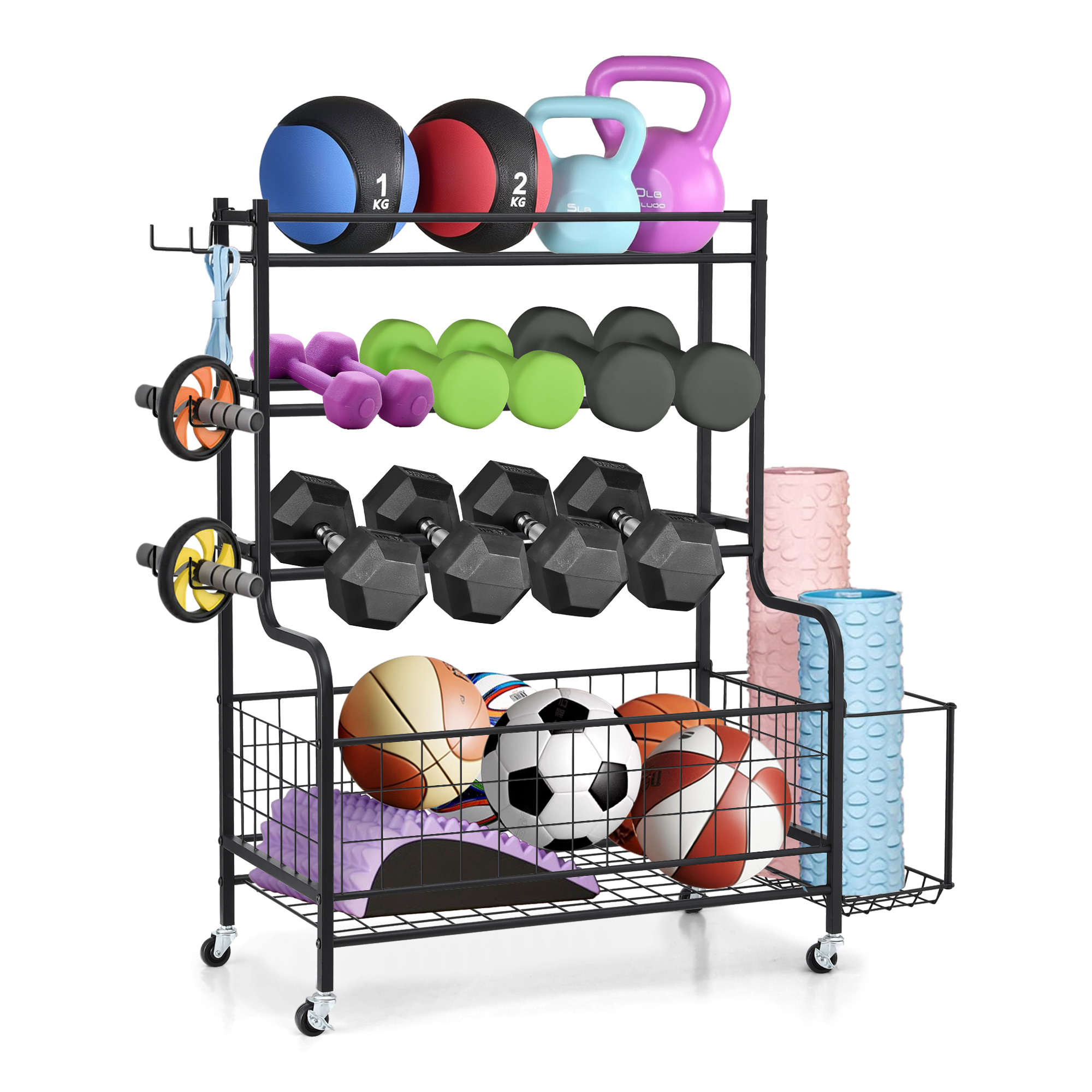 Everfit 4-Tier Dumbbell Rack for Home Gym Storage