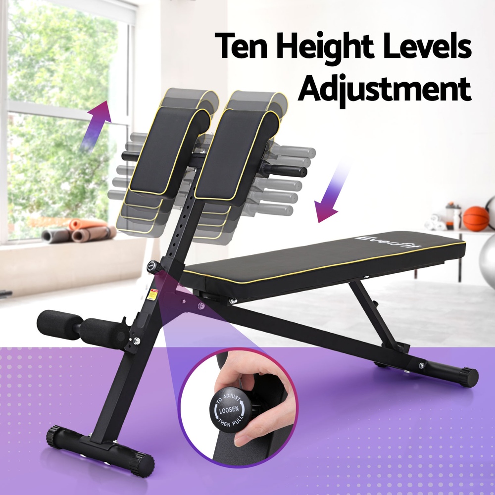 Everfit Roman Chair Adjustable Weight Bench, 150kg Capacity view 5