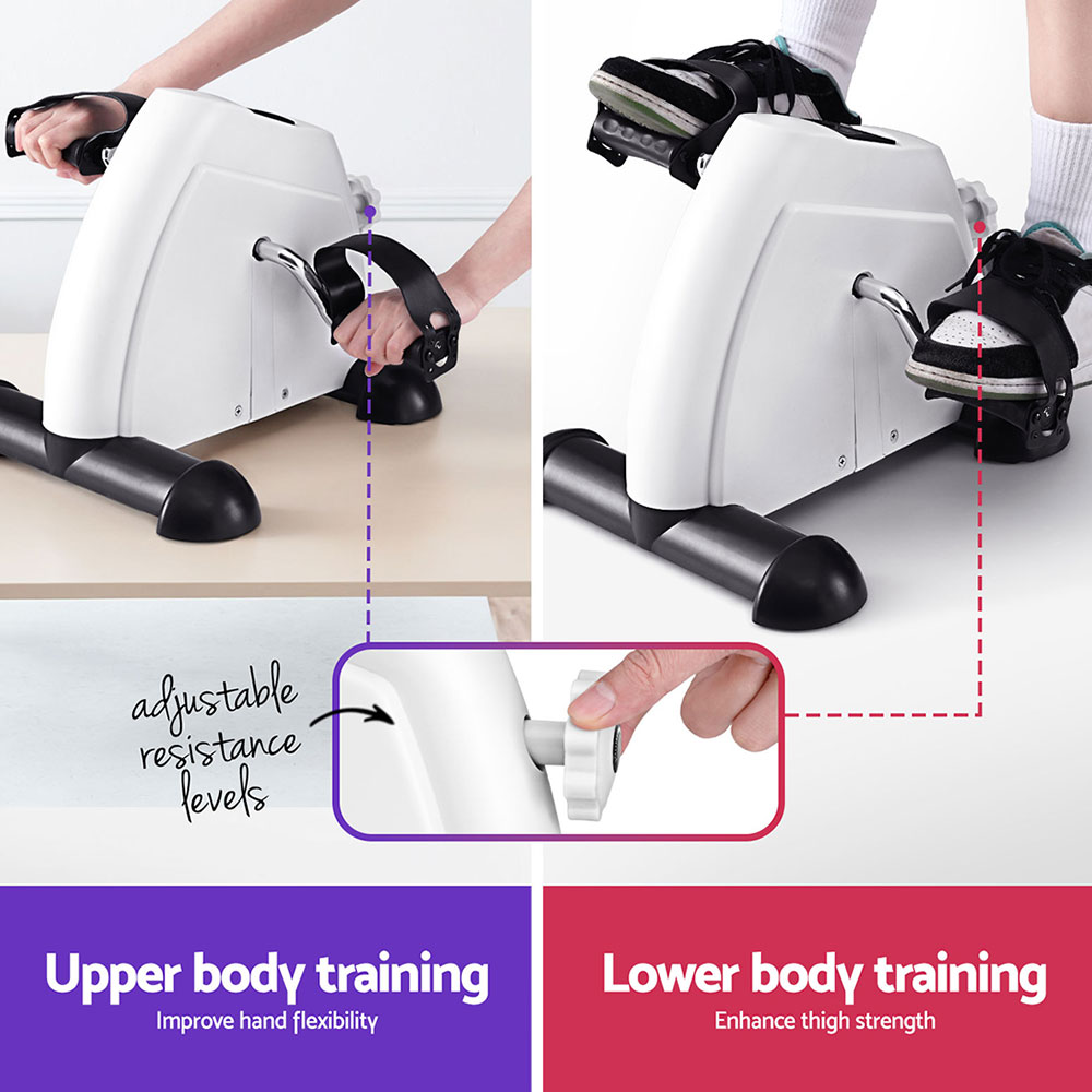 Everfit Pedal Exerciser Bike with Wide Pedals, White view 5