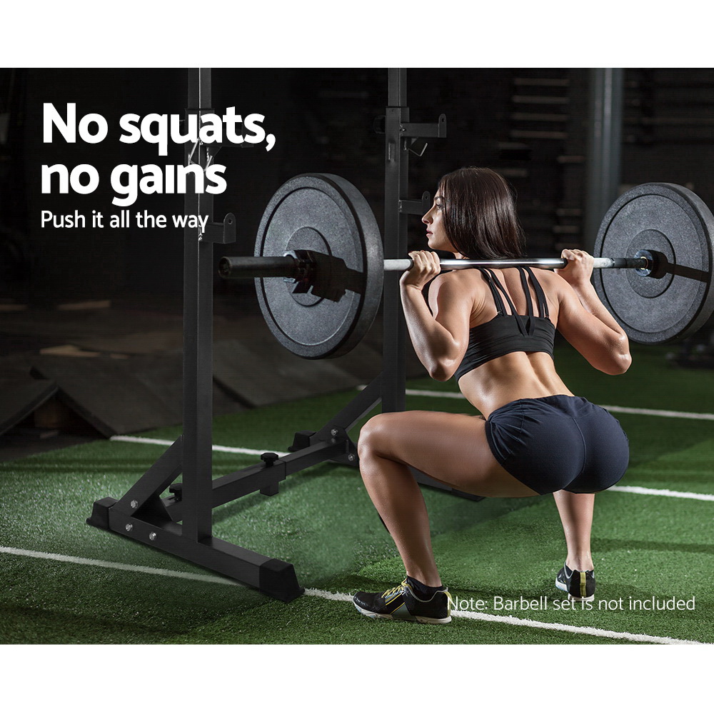 Everfit Squat Rack Stand Set Adjustable Height 300kg view 3