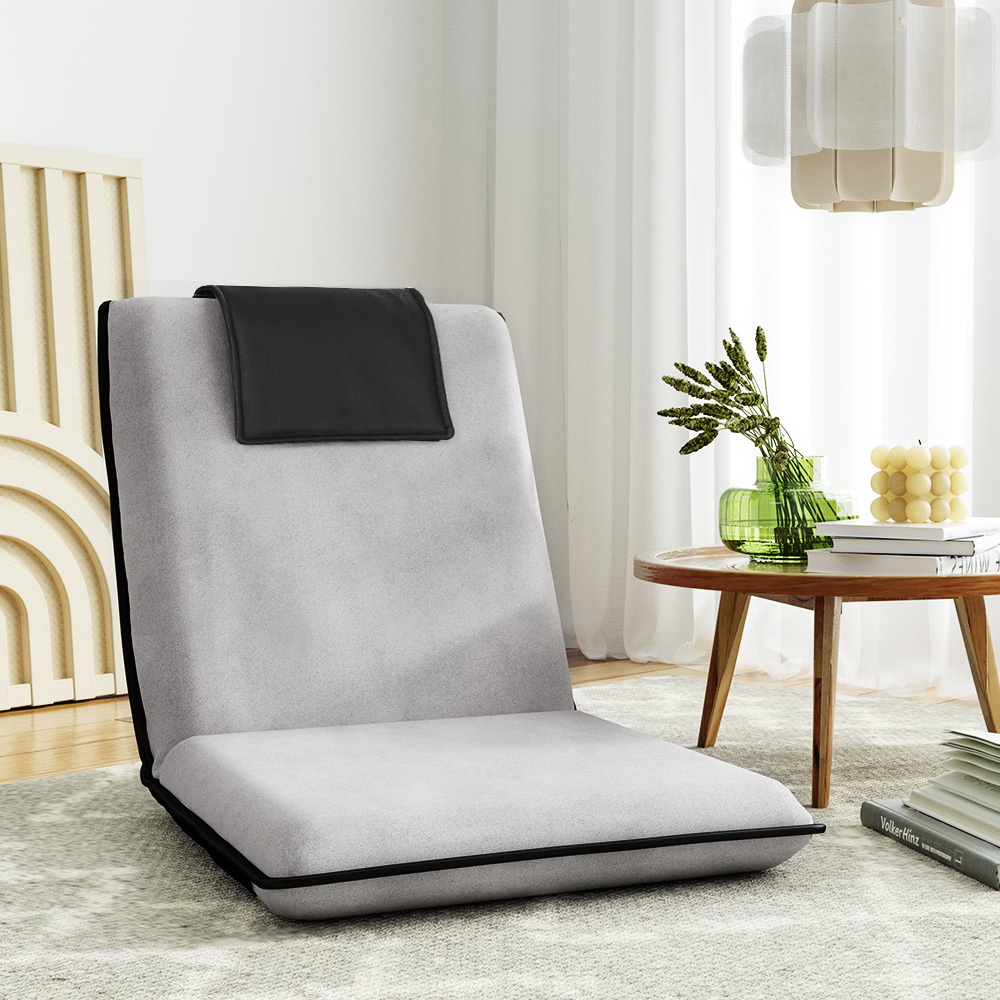 Artiss Floor Lounge Sofa Bed Recliner Chair Grey Set of 1 to 3