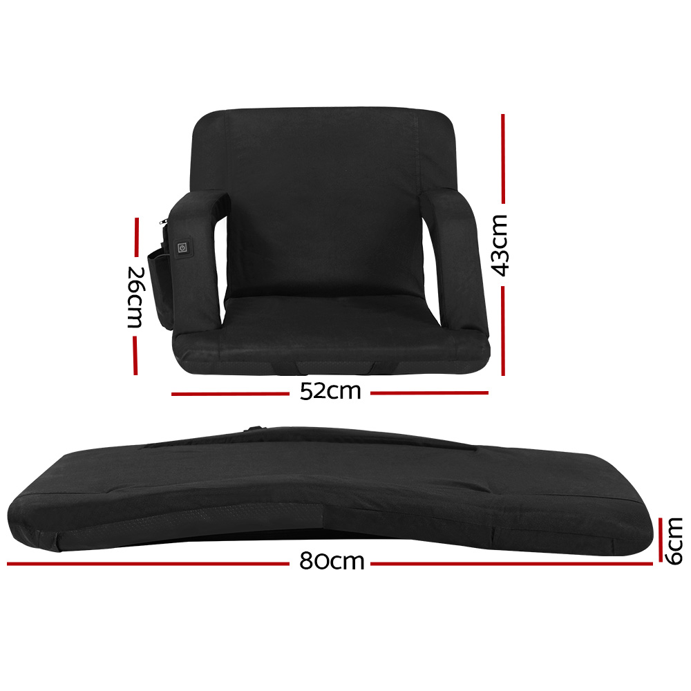 Artiss Heated Lounge Sofa Bed with Armrest view 2