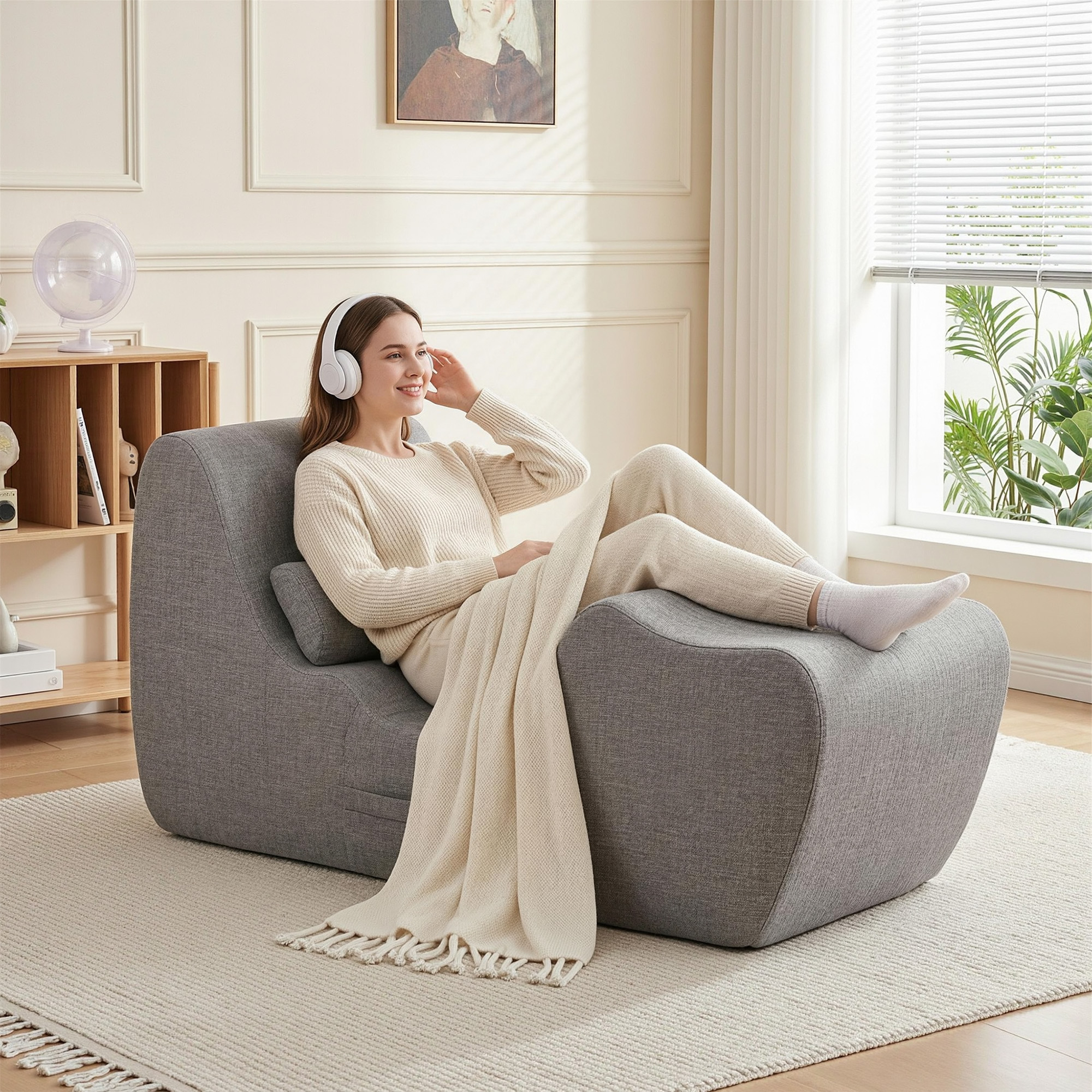 Artiss Ergonomic Chaise Lounge Chair Grey