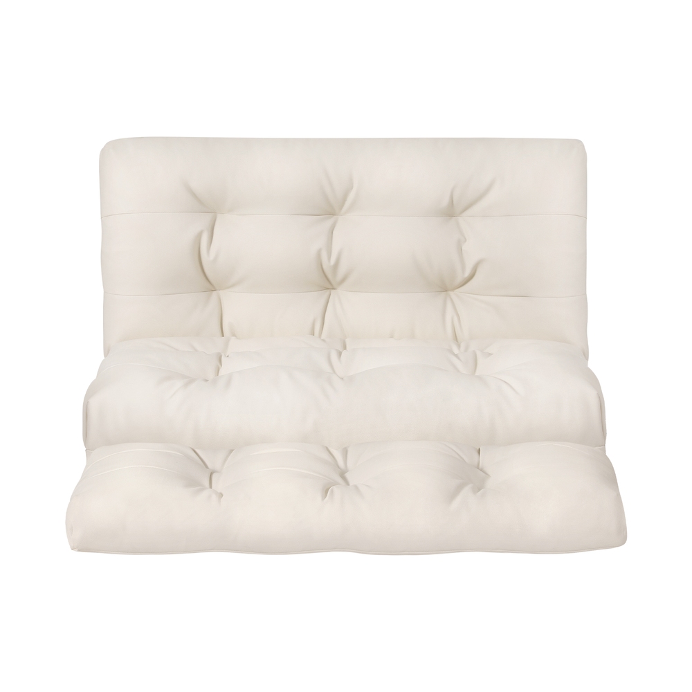 Artiss Floor Lounge Sofa Bed 2 Seater Pillow Leather White view 3