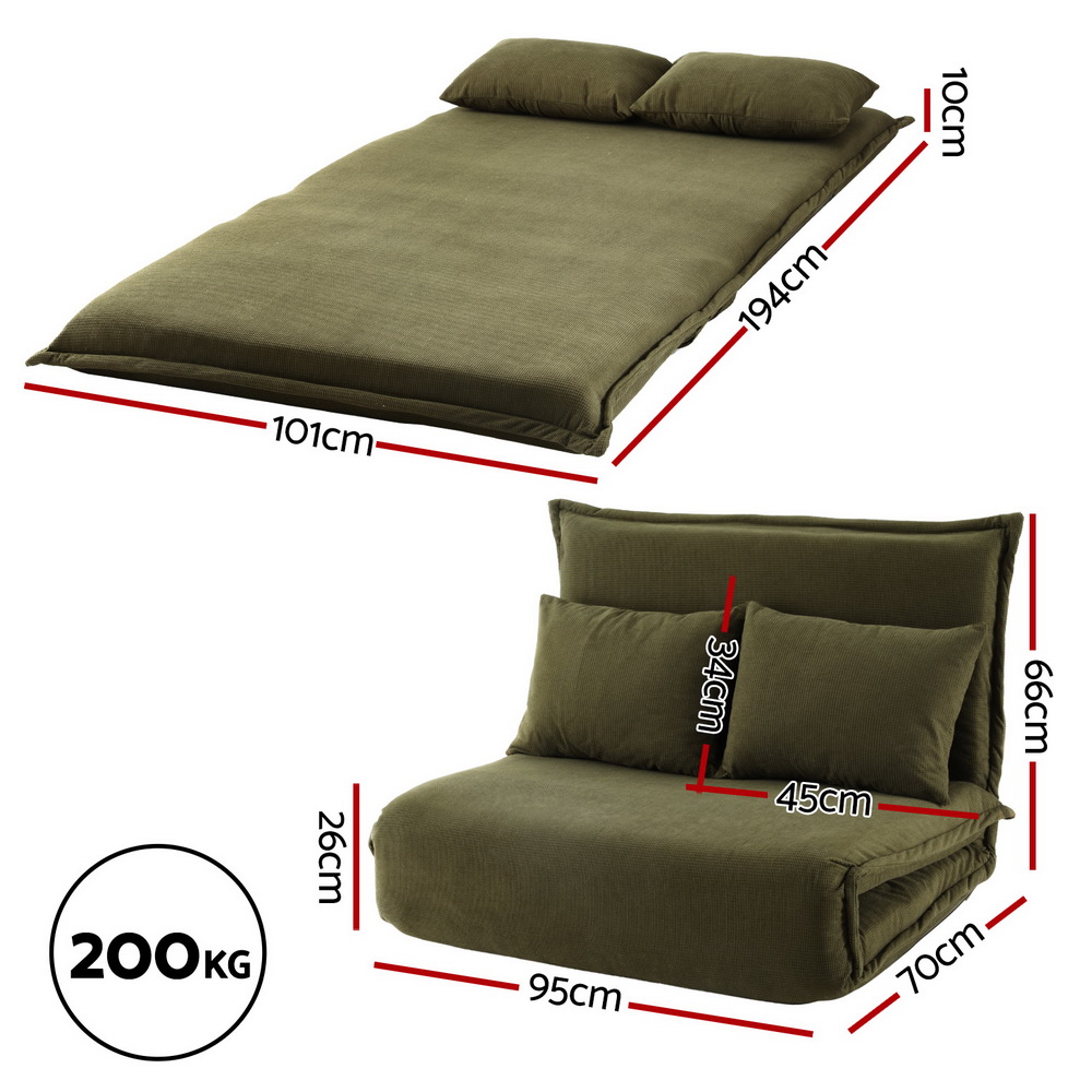Artiss Foldable Sofa Bed in Multiple Seats & Colours view 2