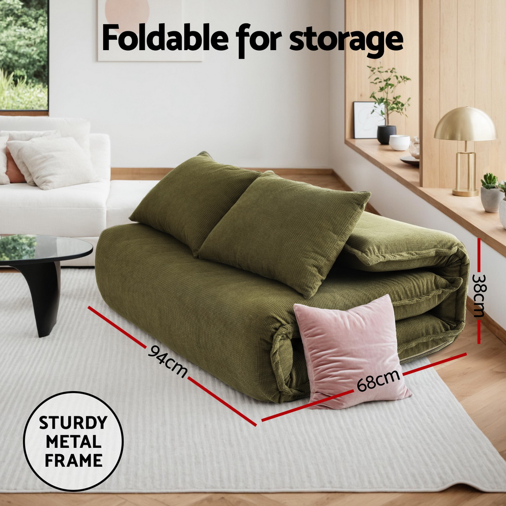 Artiss Foldable Sofa Bed in Multiple Seats & Colours view 5