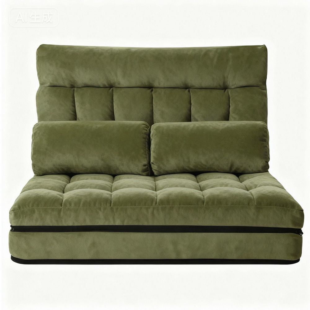 Artiss Lounge Sofa Bed 2 Seater Green Fabric view 3