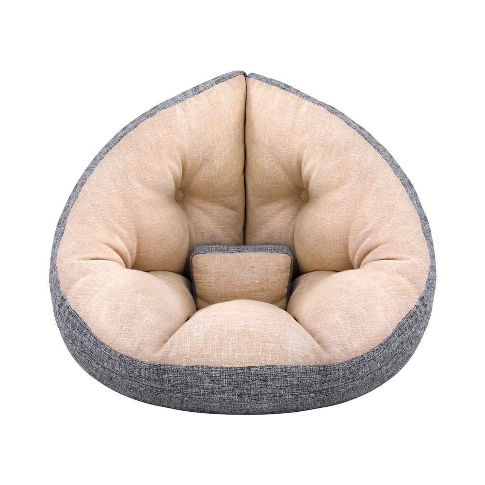 Artiss 4-in-1 Foldable Floor Lounge Sofa Bed Chair Beige view 3