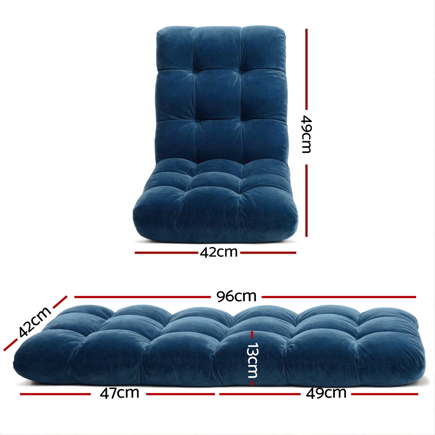 Artiss Floor Lounge Sofa Bed in Single or Double Pack view 2