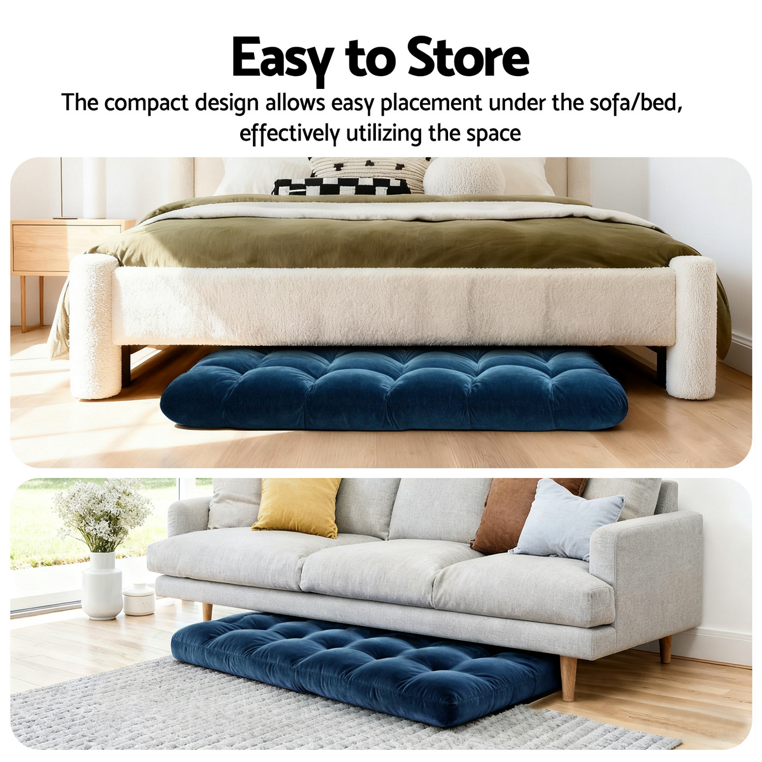 Artiss Floor Lounge Sofa Bed in Single or Double Pack view 5