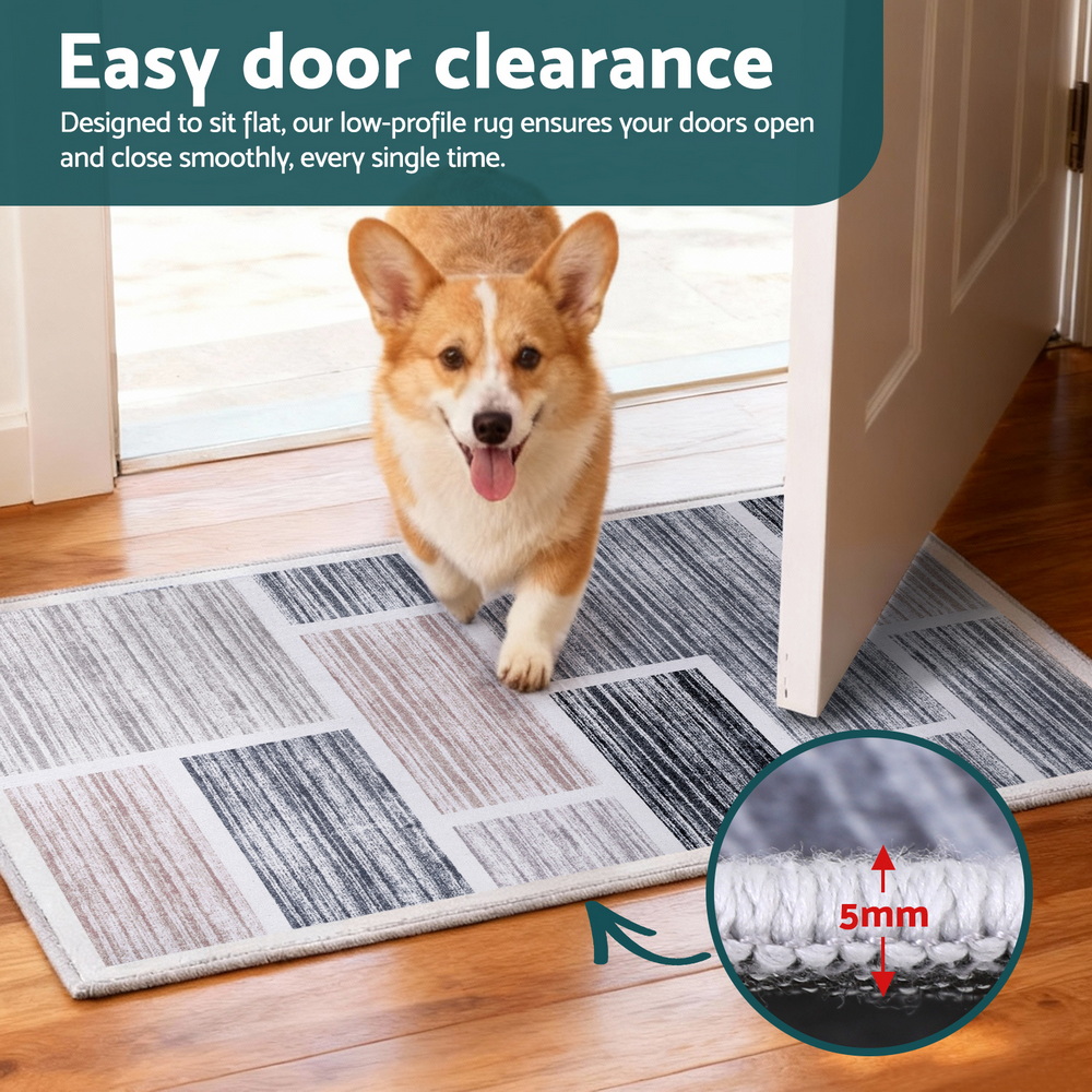 Artiss Soft Velvet Floor Rug Doormat Non-Slip Bath Mat 50x80cm view 4