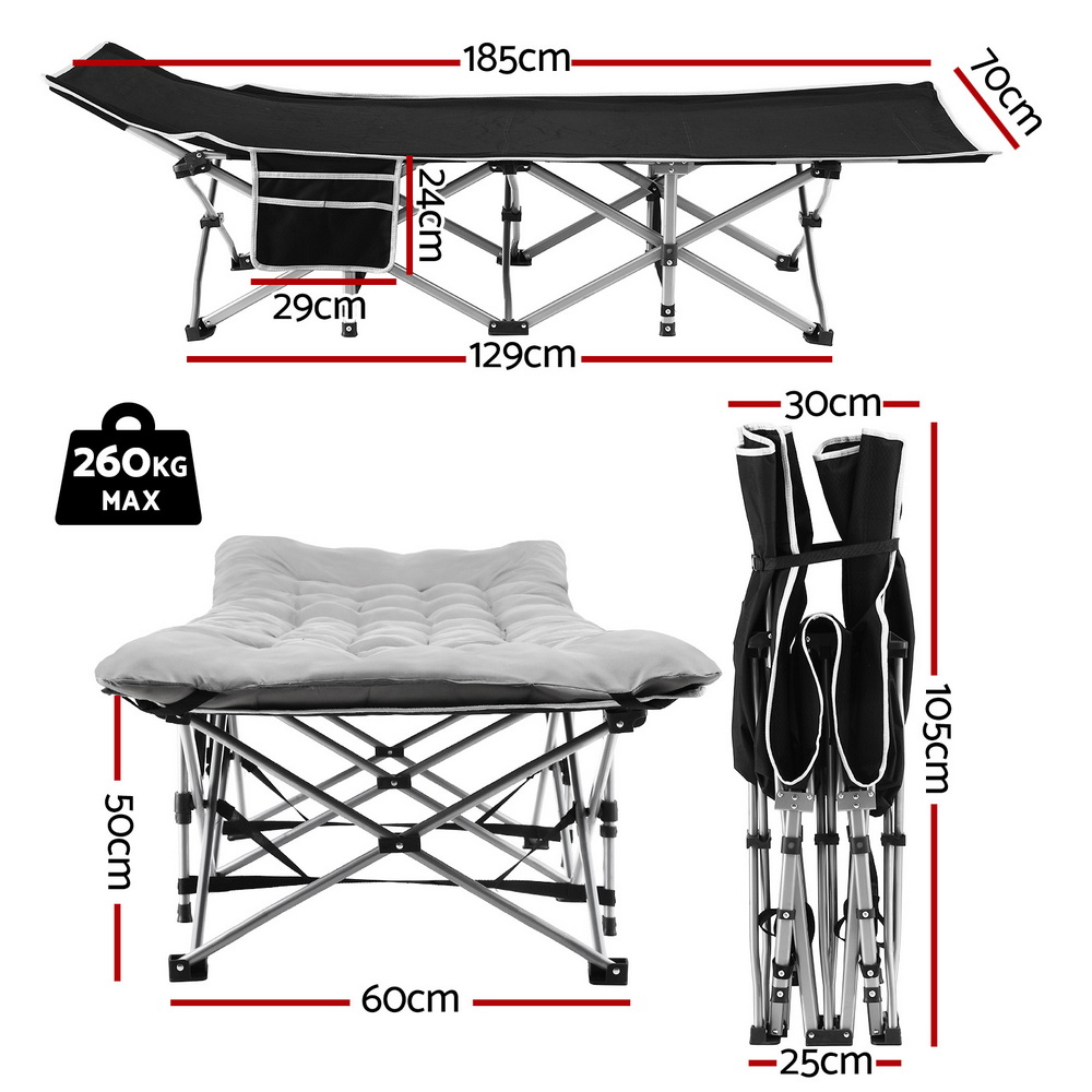 Artiss Folding Bed with Mattress, Heavy Duty 185cm view 2
