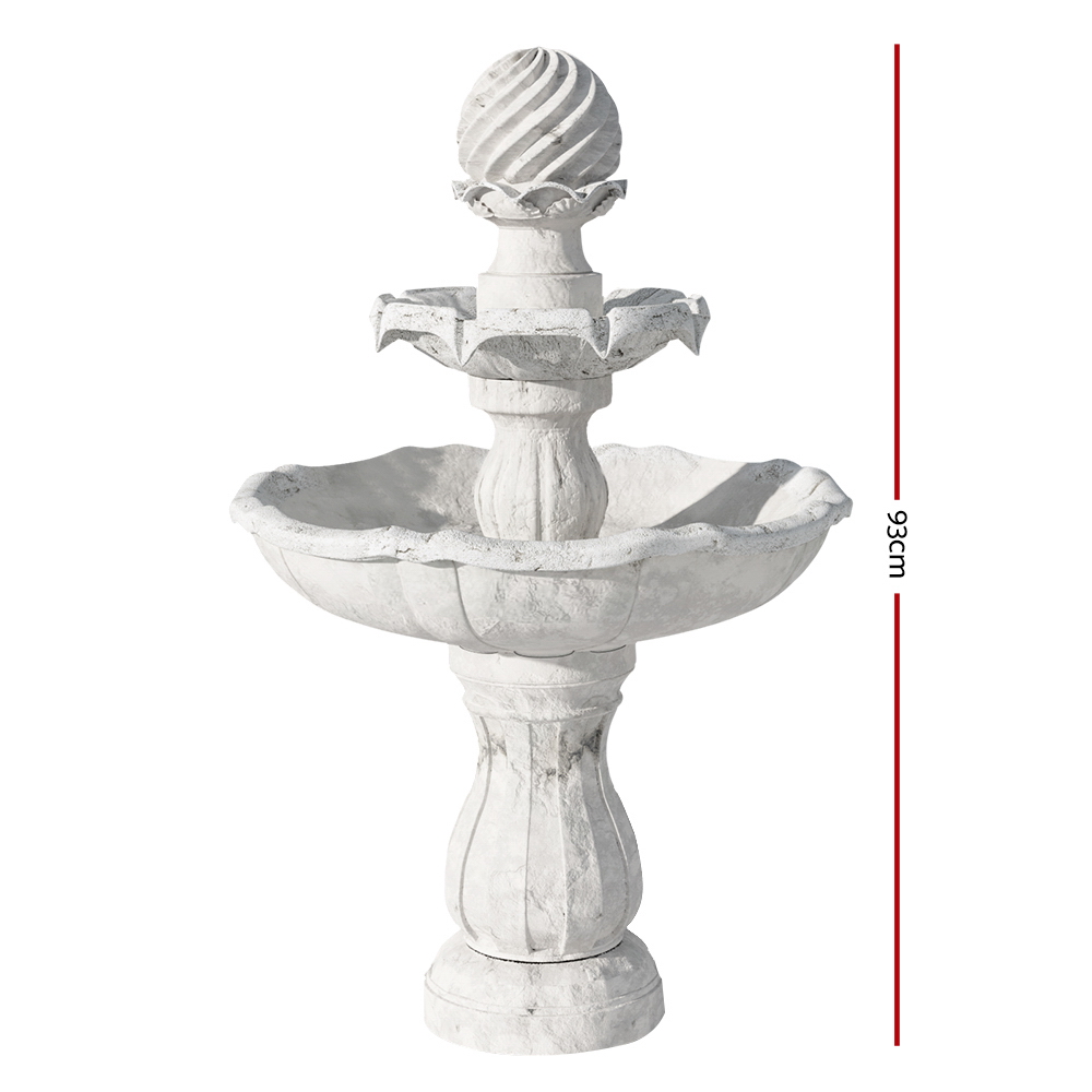 Gardeon 3-Tier Solar Water Feature Fountain Bird Bath 93CM view 2