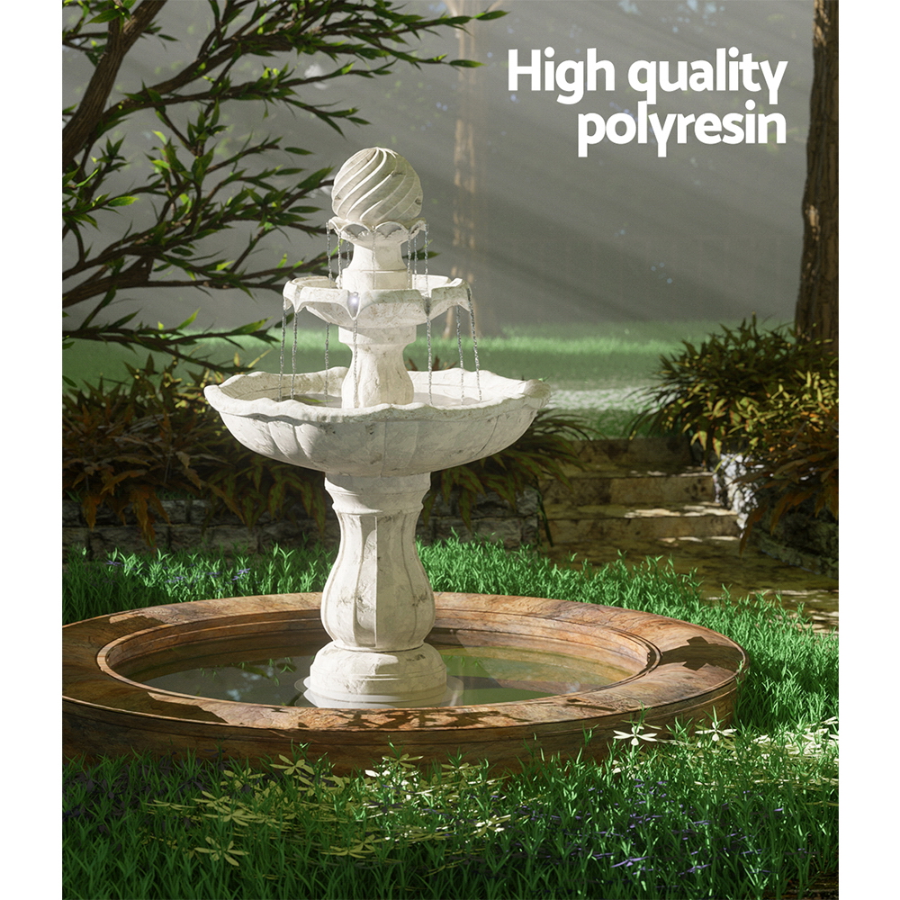 Gardeon 3-Tier Solar Water Feature Fountain Bird Bath 93CM view 4
