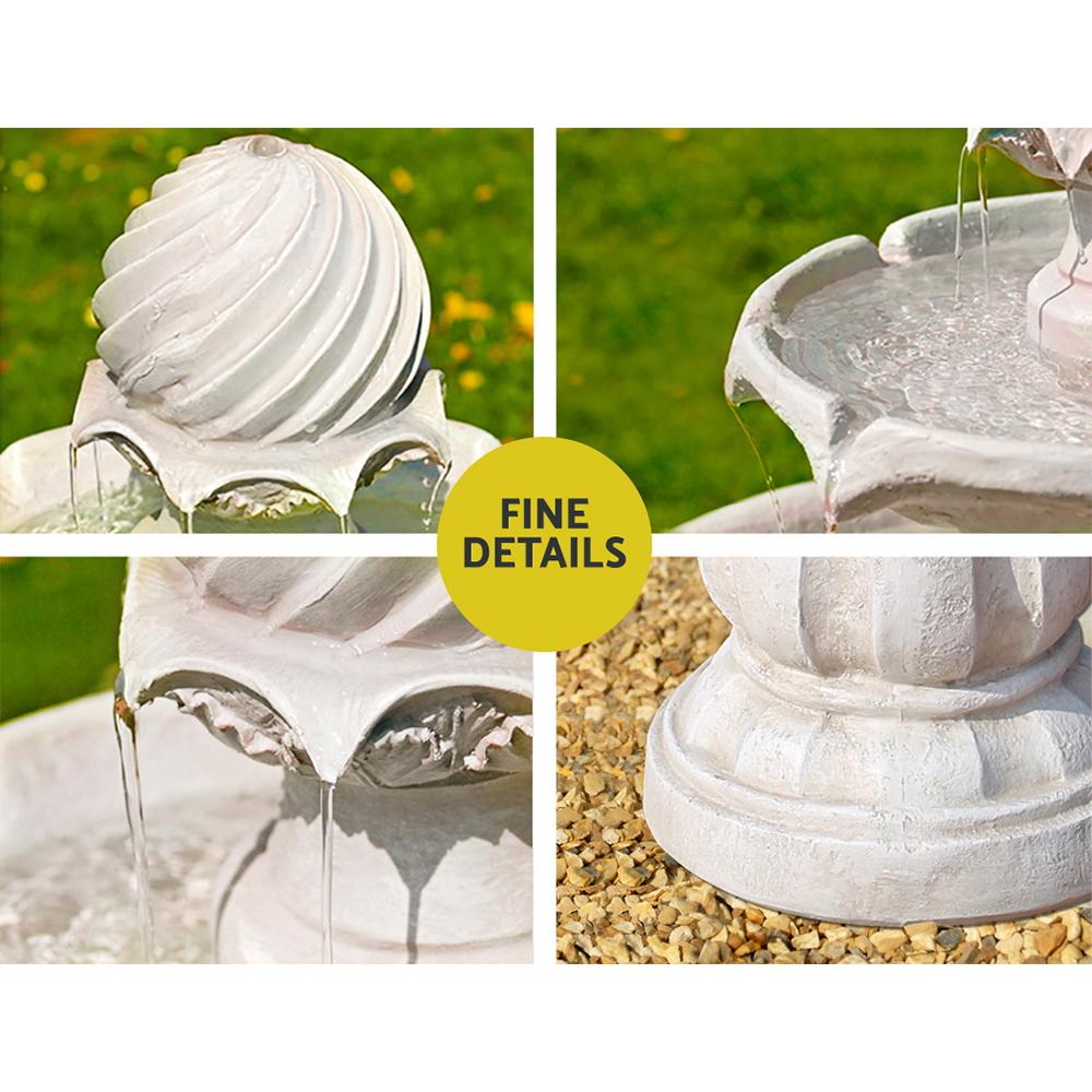 Gardeon 3-Tier Solar Water Feature Fountain Bird Bath 93CM view 5