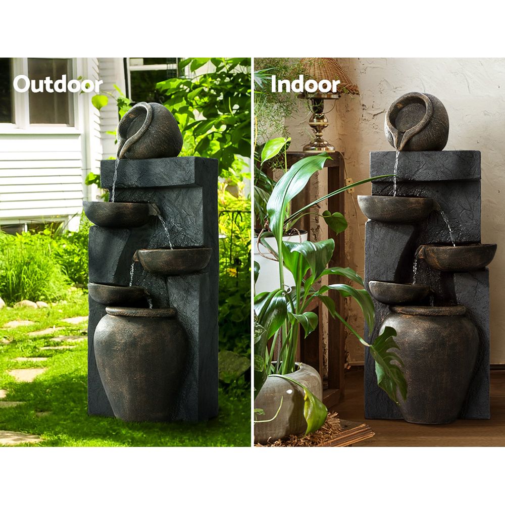 Gardeon 5-Tier Solar Water Feature Bowl Bird Bath 99CM view 5