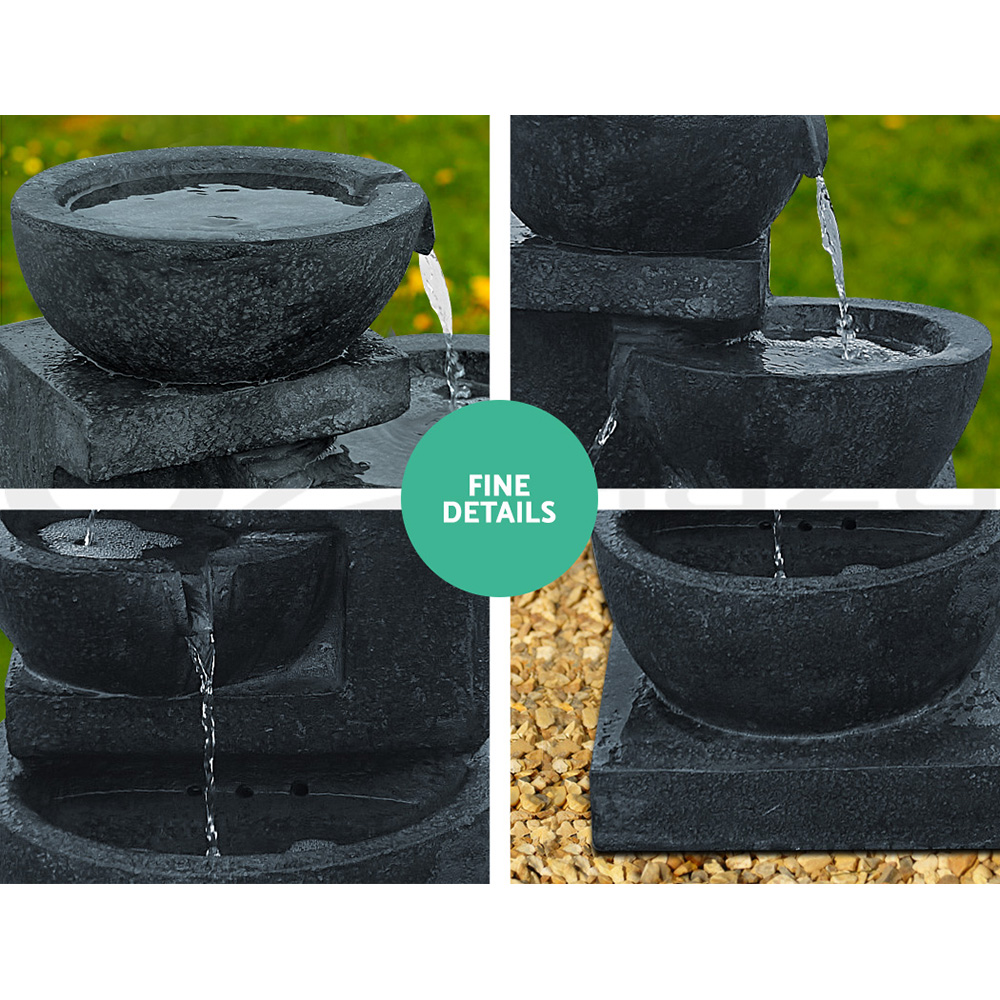 Gardeon 4-Tier Solar Water Feature Bowl Fountain LED 72CM view 5