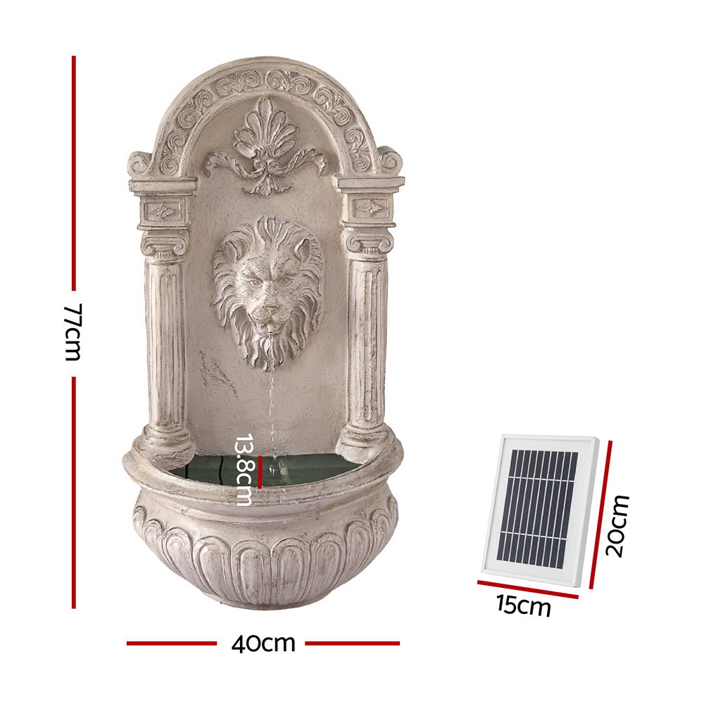 Gardeon Lion Wall Mount Water Feature 77cm Beige view 2