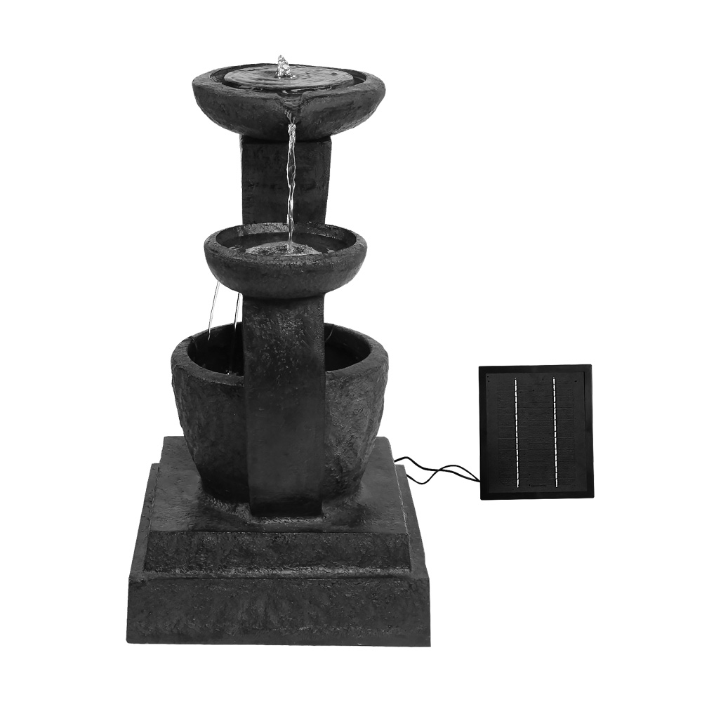Gardeon 3-Tier Solar Water Feature Mushroom Fountain LED 70CM view 3