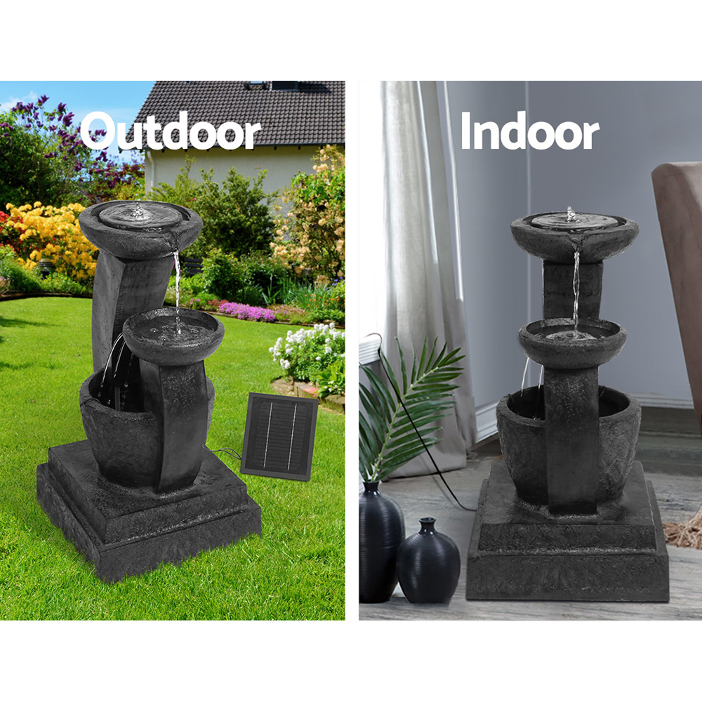 Gardeon 3-Tier Solar Water Feature Mushroom Fountain LED 70CM view 5