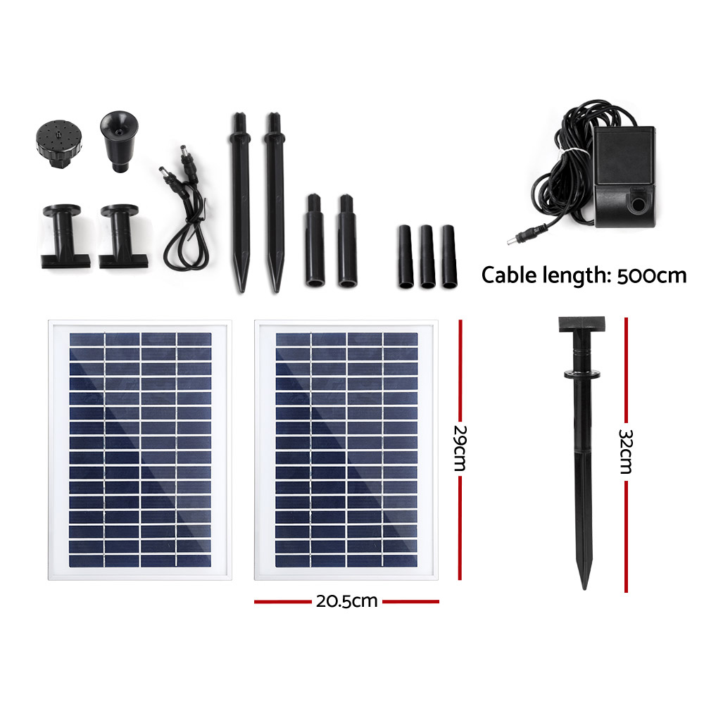 Gardeon Solar Pond Pump Kit 2 Panels 7.2ft High view 2