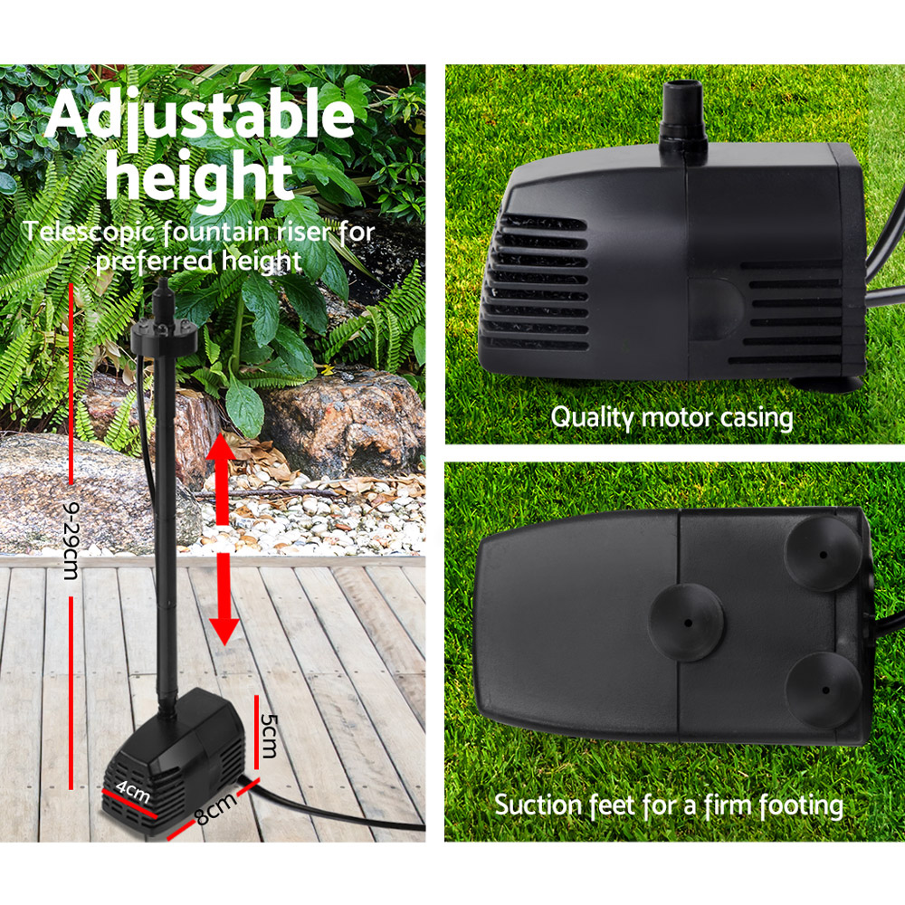 Gardeon Solar Pond Pump Submersible Fountain with Battery Kit view 3