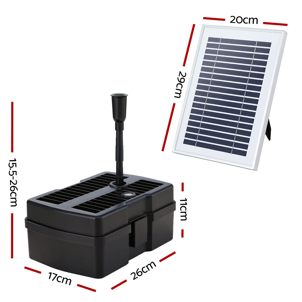 Gardeon Solar Fountain Pump Waterproof with Filter Box 470L/H view 2