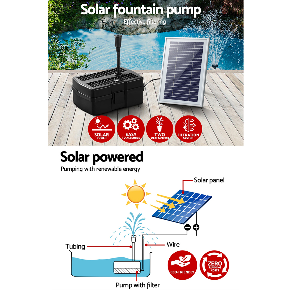 Gardeon Solar Pond Pump with Filter Box 4.6FT view 4