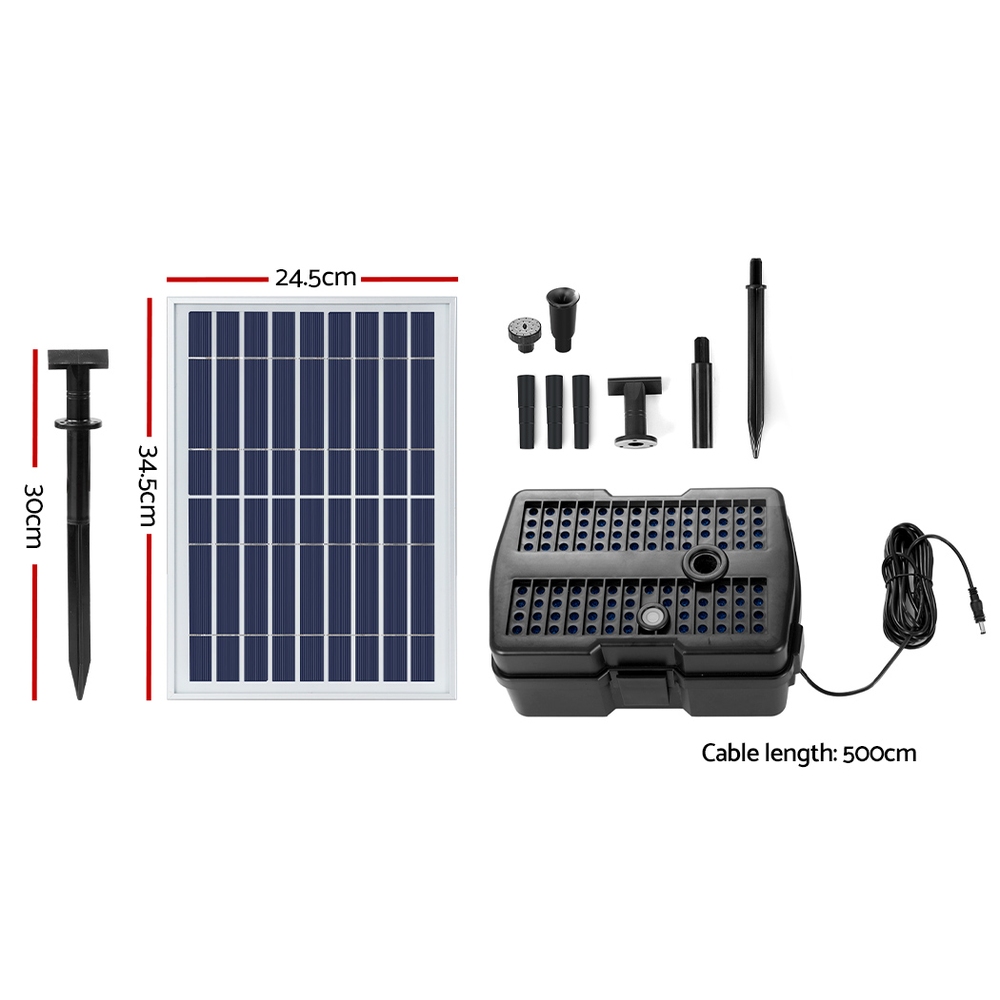 Gardeon Solar Pond Pump with Filter Box for Pools 6.6FT view 2
