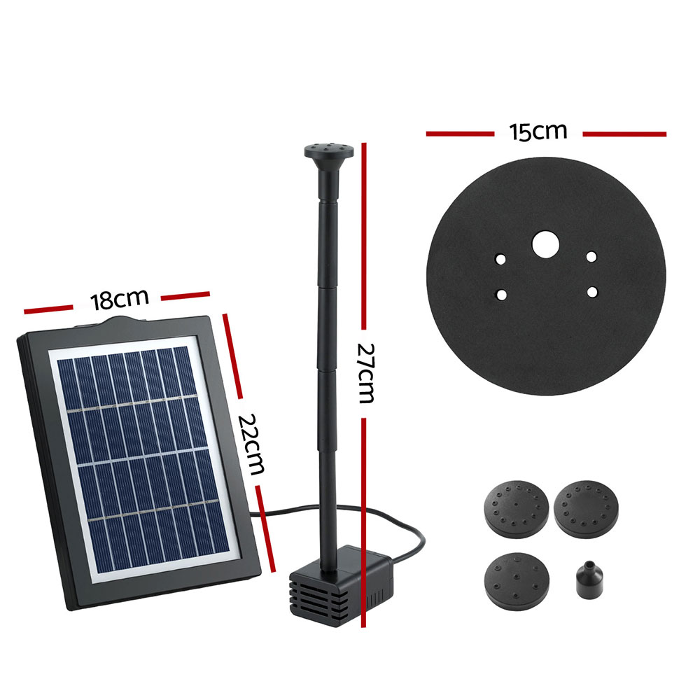 Gardeon Solar Pond Pump Floating Bird Bath Fountain 190L/H view 2