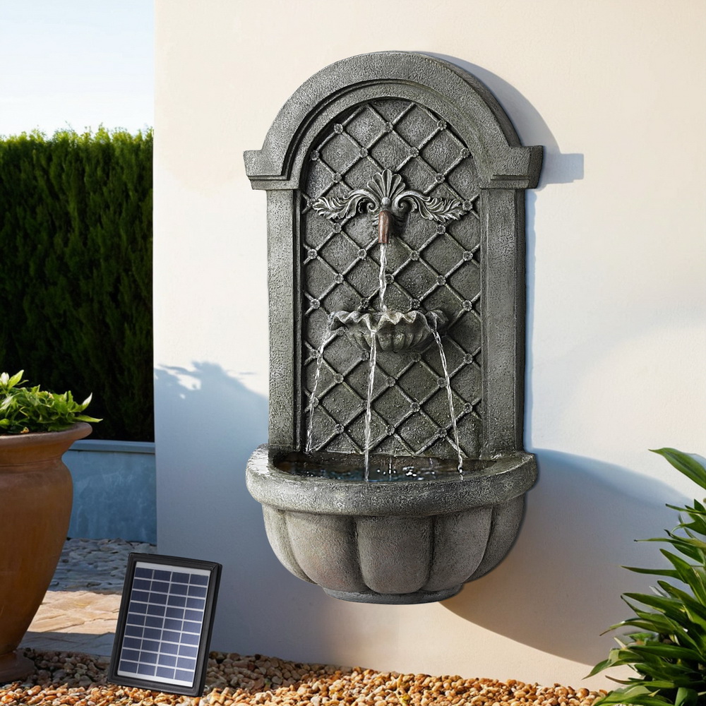 Gardeon Wall Mount Water Feature Freestanding 80cm Grey